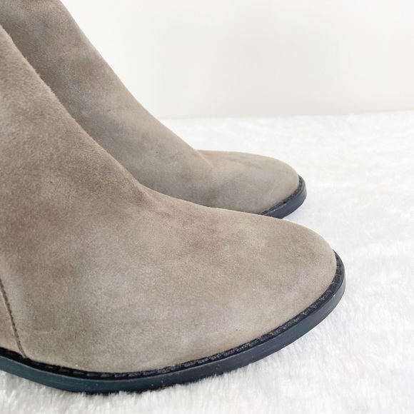 Eileen Fisher Beige Suede Leather Ankle Booties - Picture 5 of 14